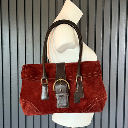Vintage Coach Soho Burgundy-Red Suede Bag