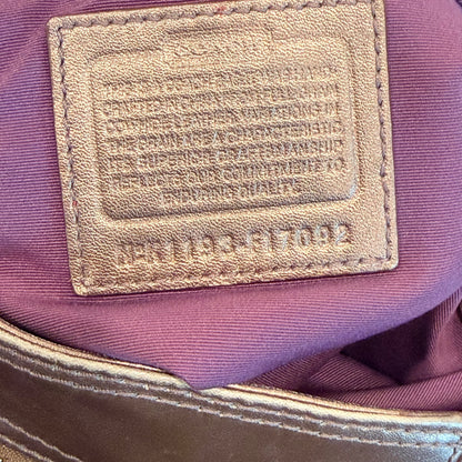 Coach Soho Lynn Metallic Bronze Leather Hobo Shoulder Bag