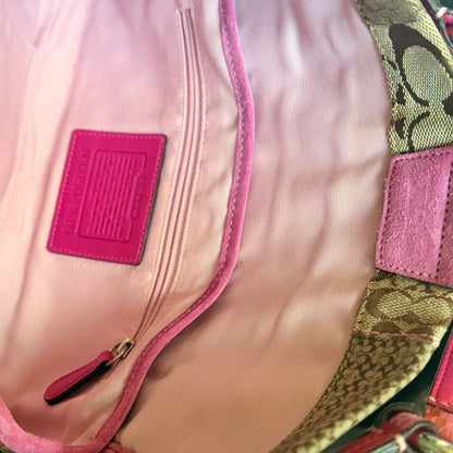 Vintage Pink Coach Soho Patchwork Shoulder Bag 2005